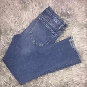 FREE PEOPLE Raw Hem Cropped Jeans